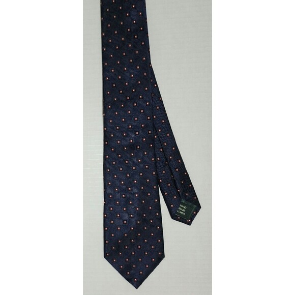 Lauren Ralph Lauren Mens Silk Tie 3.25"x60" Dark Navy Blue Red Geometric - Picture 2 of 5